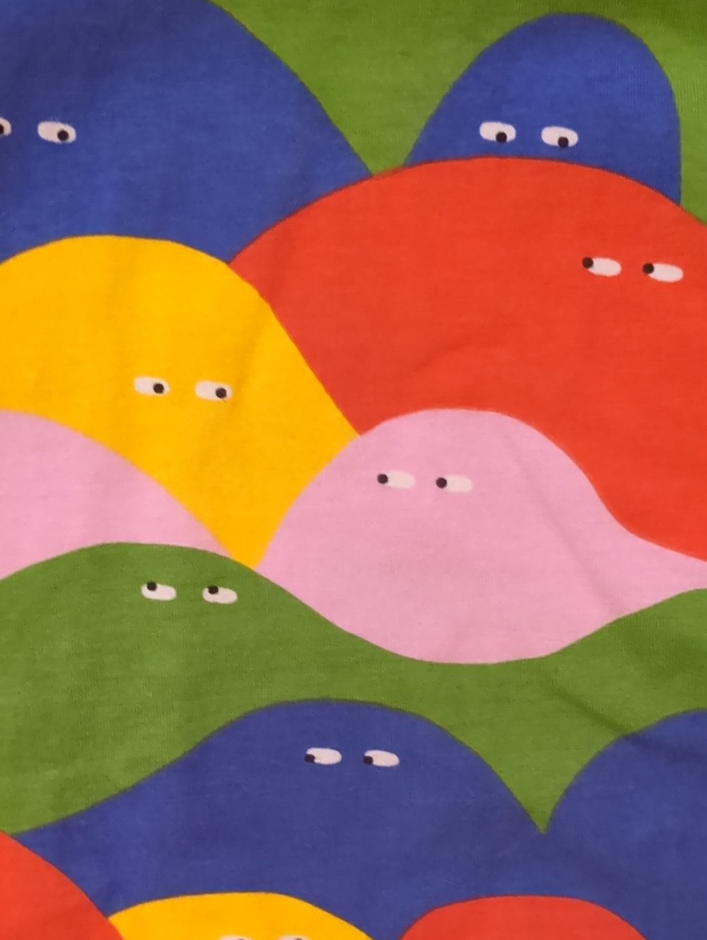 Nooworks Rainbow Lumps Puff Top Lauren Cat West Graphic Print Statement L - Picture 3 of 7
